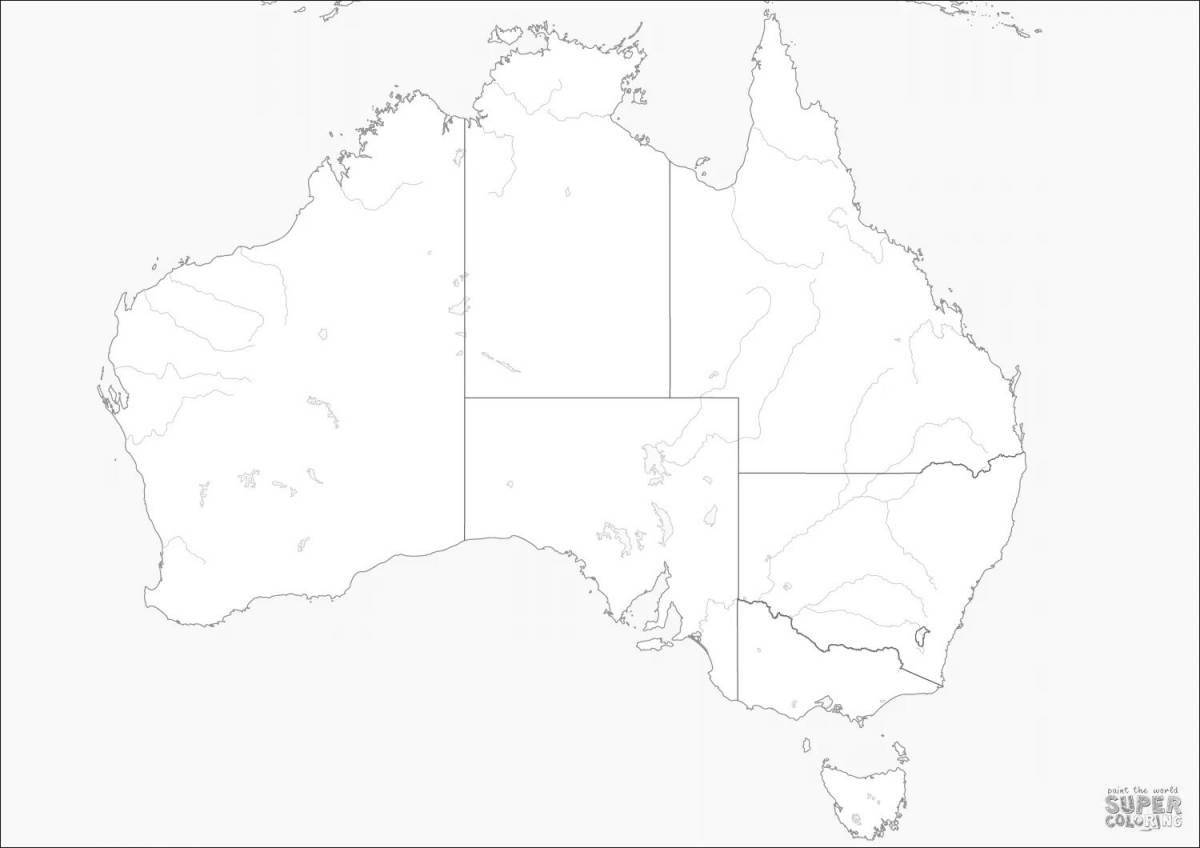 Яркая раскраска материковой австралии