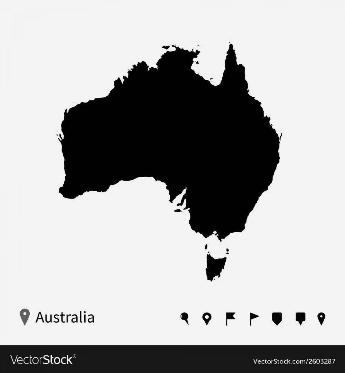 Захватывающая раскраска материковой австралии