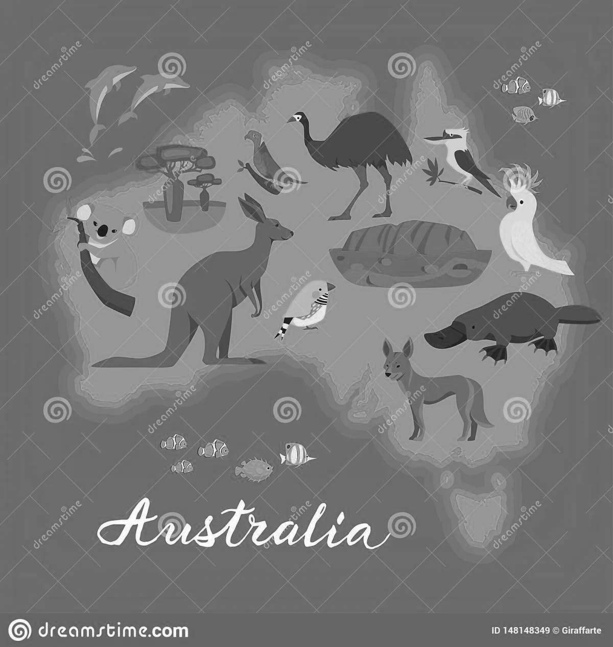 Раскраска великолепная материковая австралия