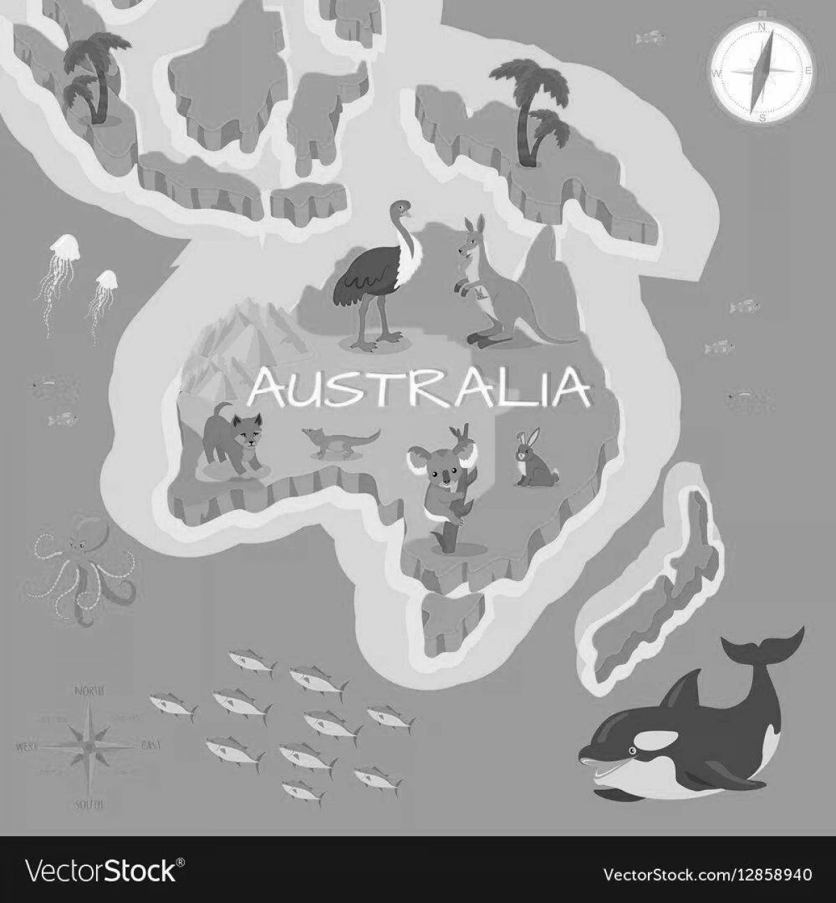 Раскраска сказочная материковая австралия