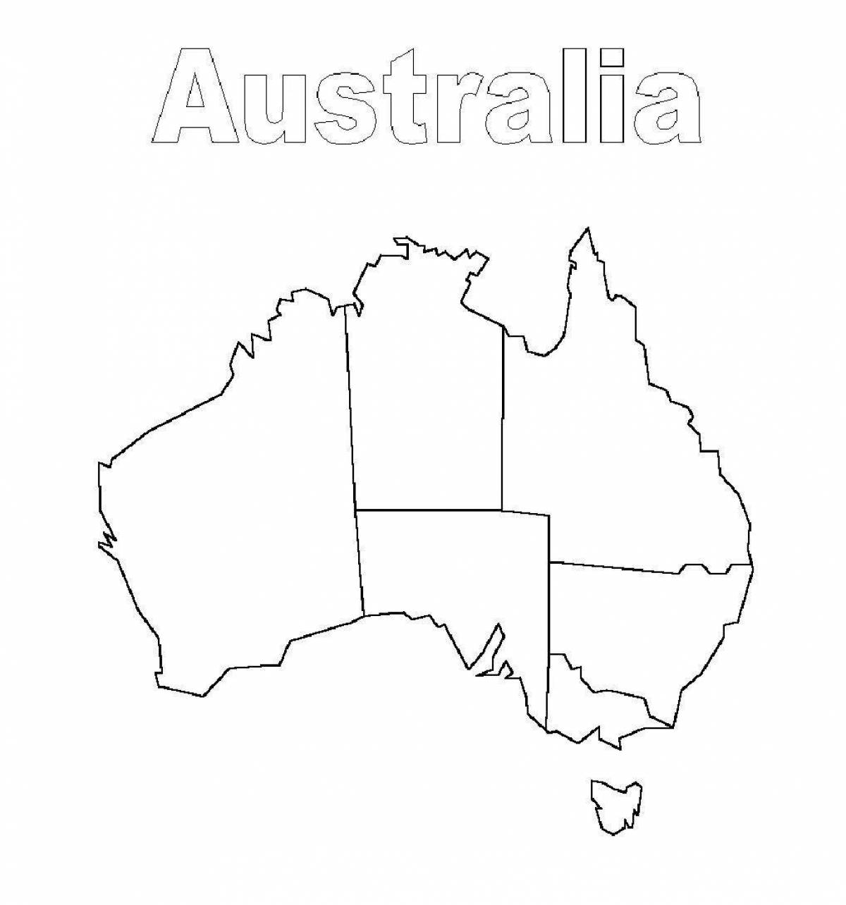 Замысловатая раскраска материковой австралии