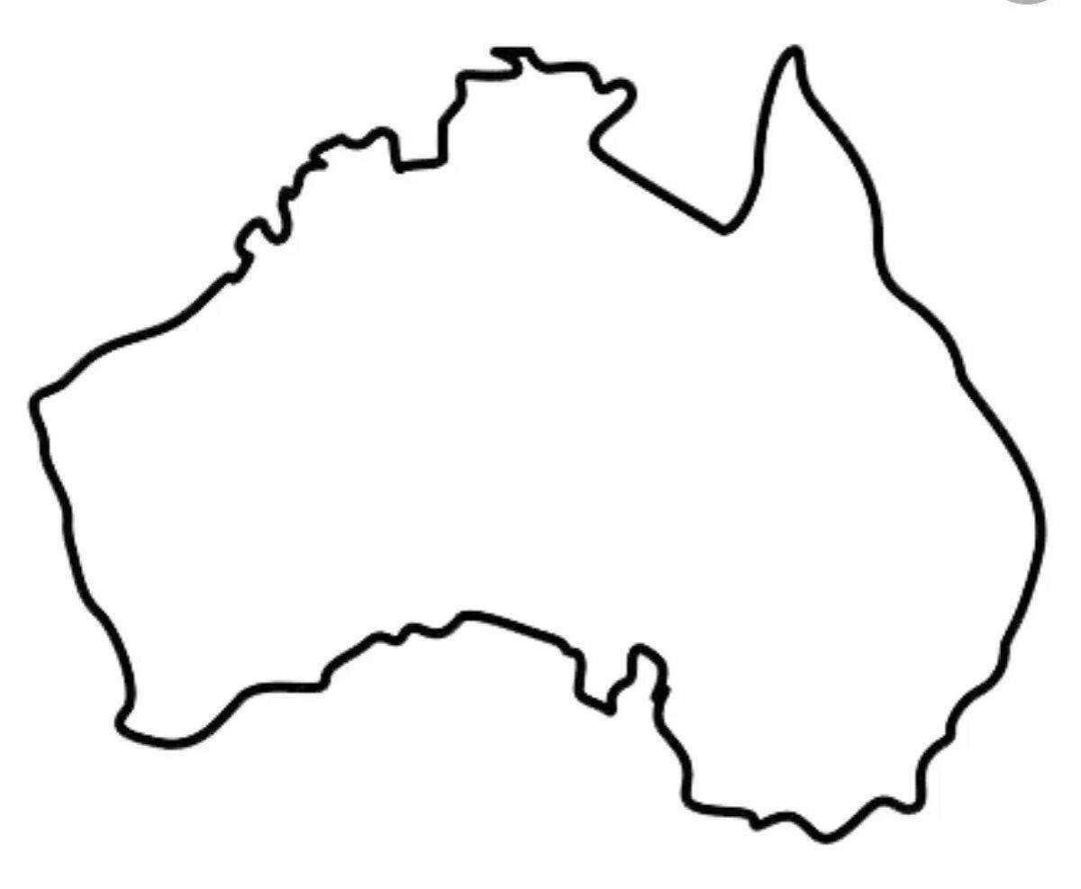 Подробная раскраска материковая австралия