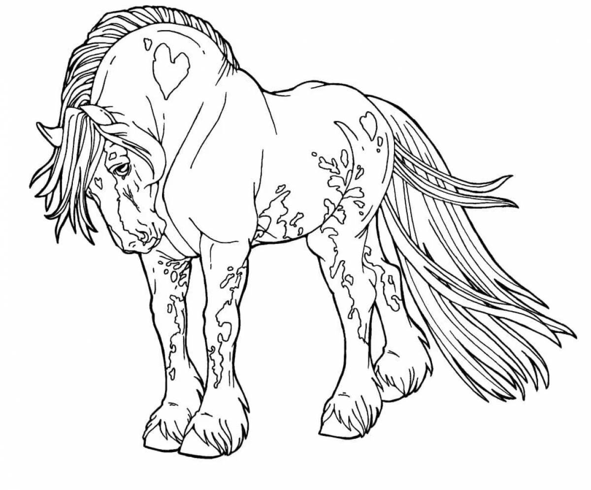 Завораживающая раскраска лошадь реалистичная