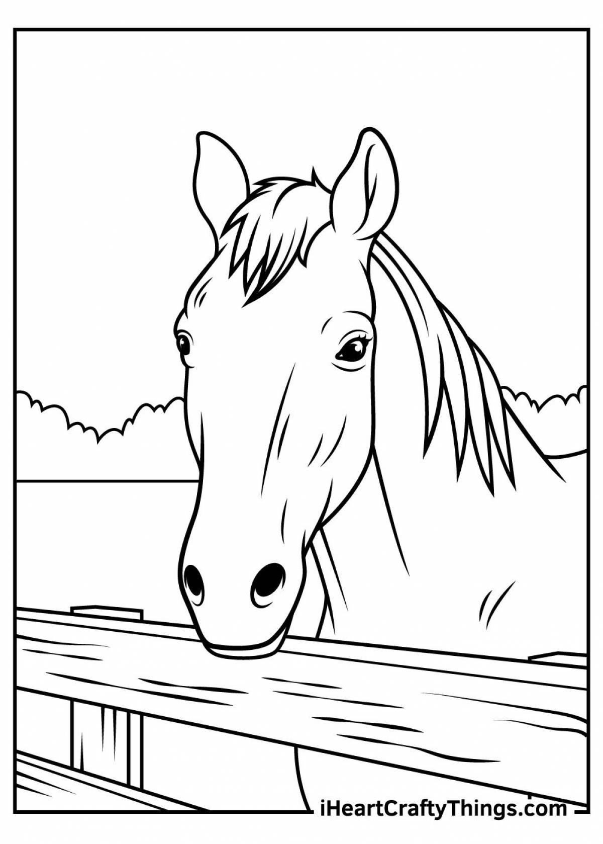 Волшебная раскраска лошадь реалистичная
