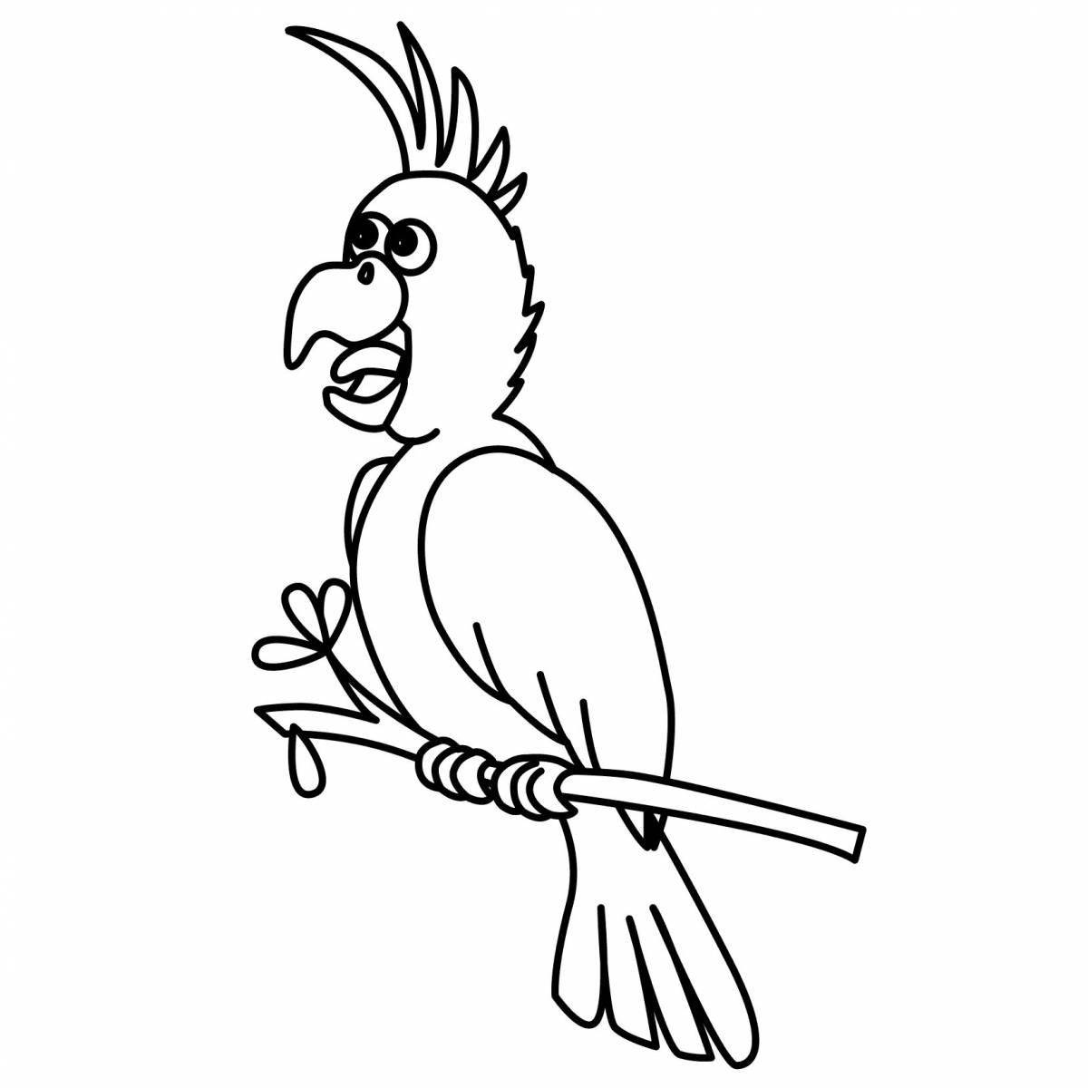 Гламурная раскраска попугай
