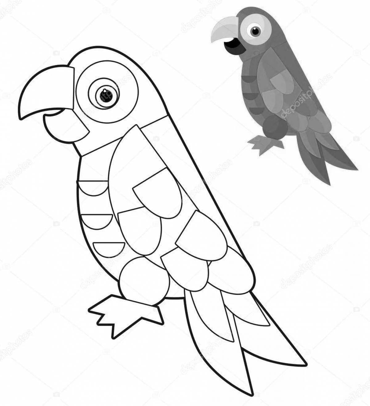 Буйный раскраски попугай