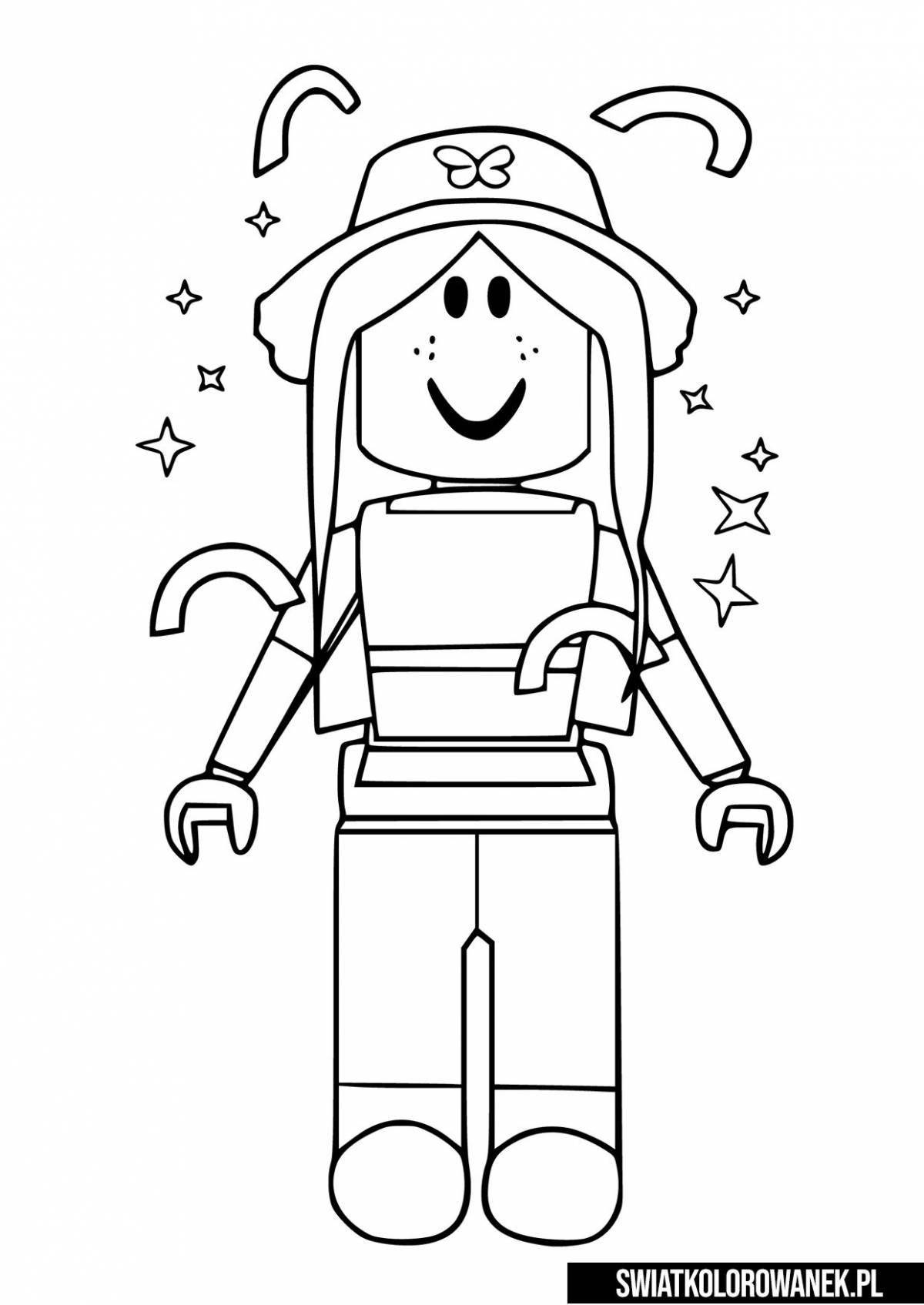Color-fabulous roblox people girls coloring page