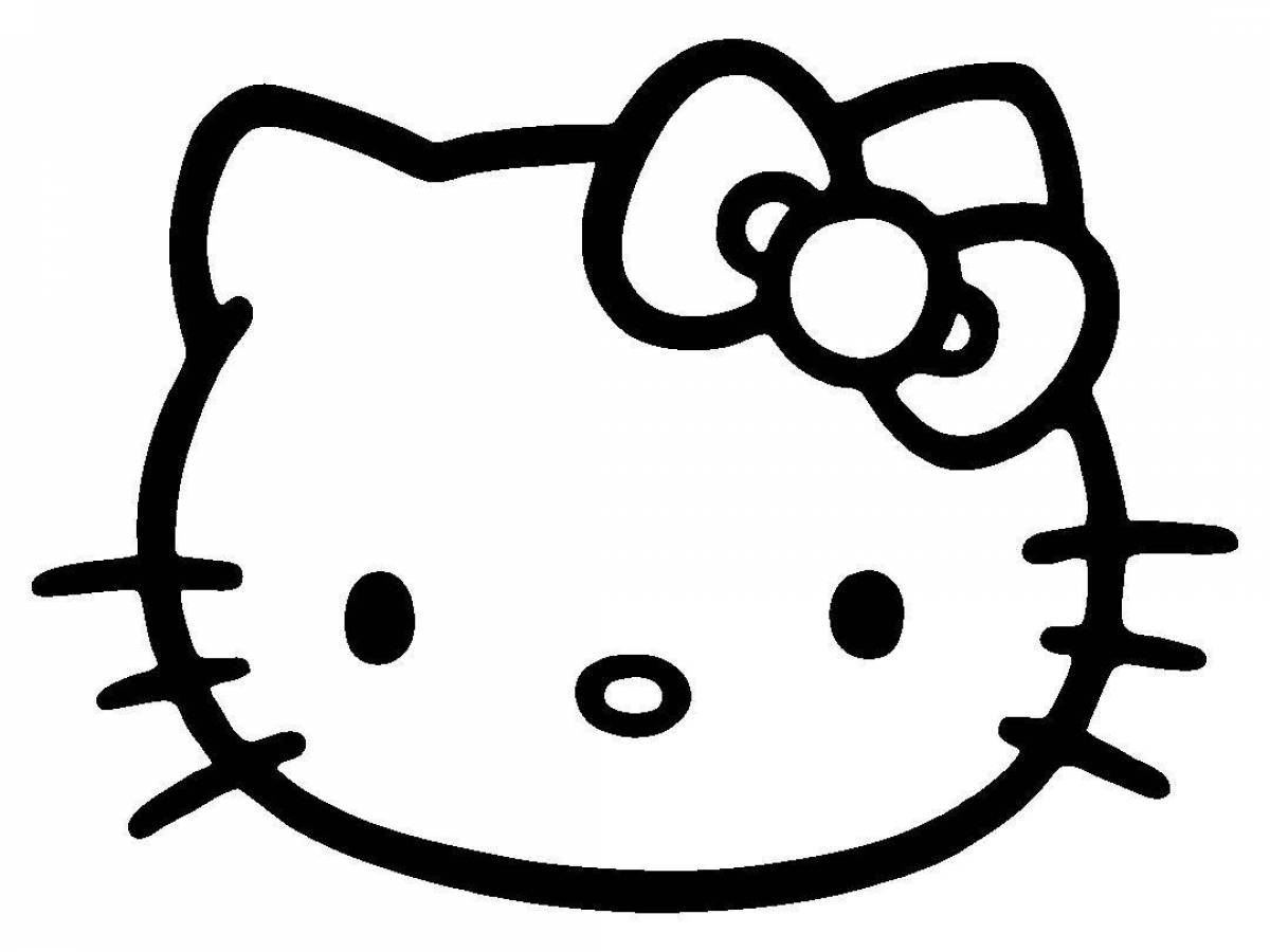 Радостная страница раскраски стикеров hello kitty