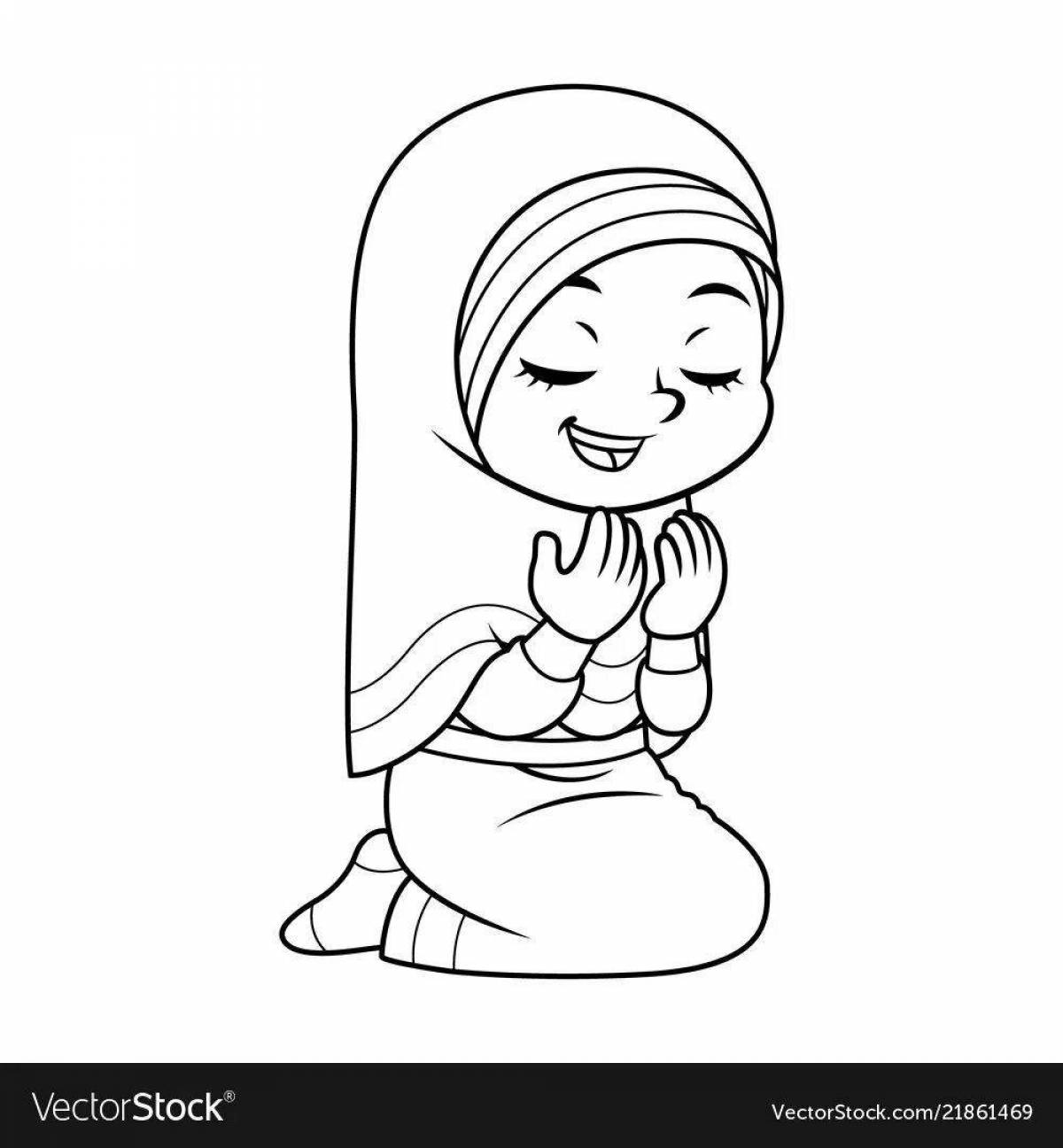 Красочная раскраска мусульманские девушки