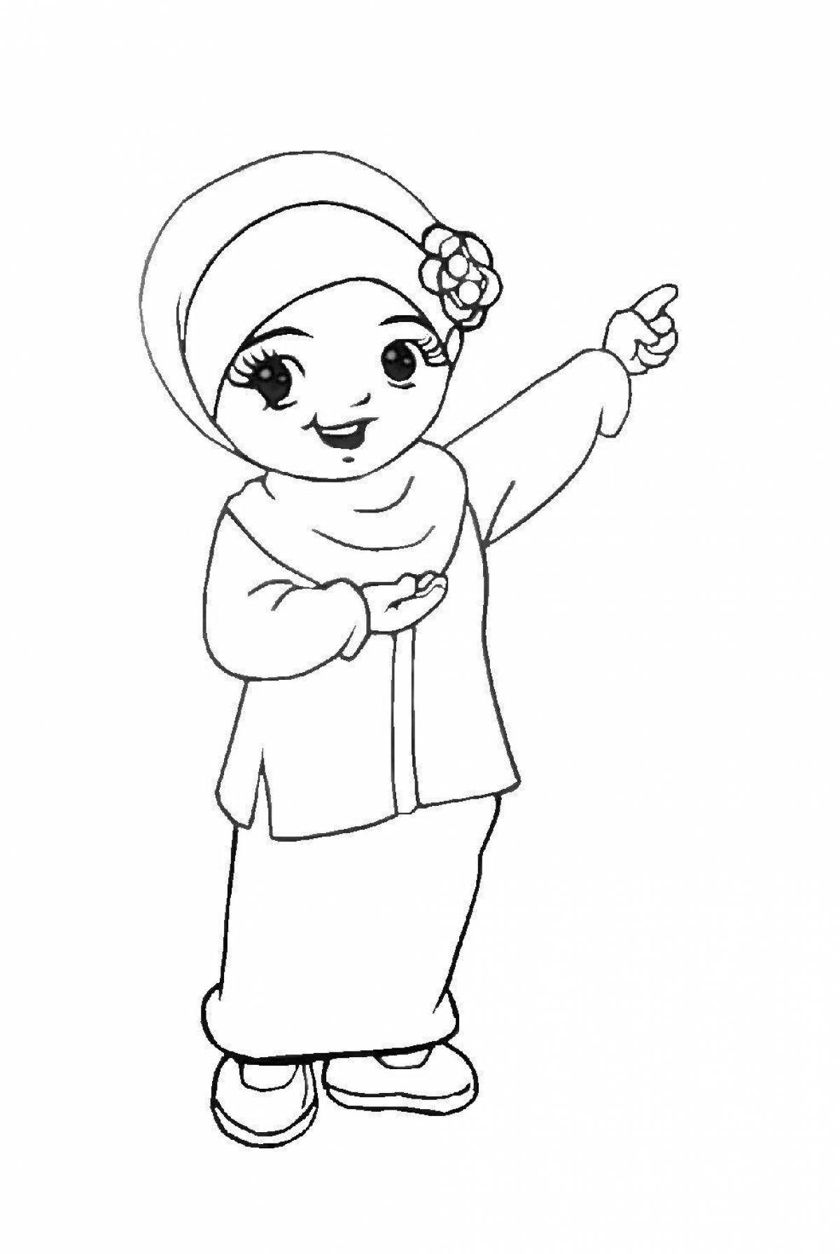Прекрасные раскраски мусульманских девушек