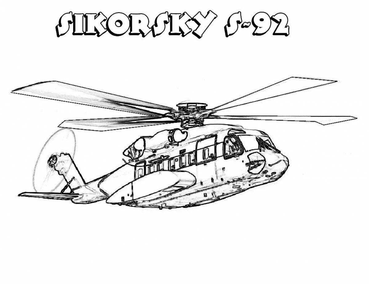 Красочная страница раскраски вертолет ми 26