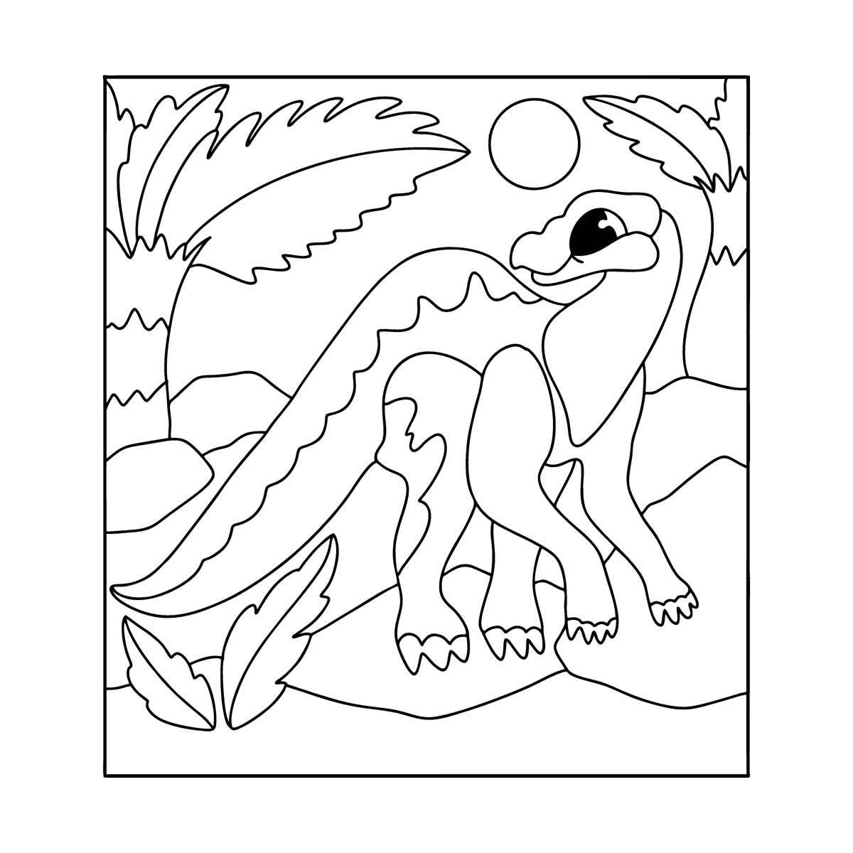Юмористическая раскраска игуанодона