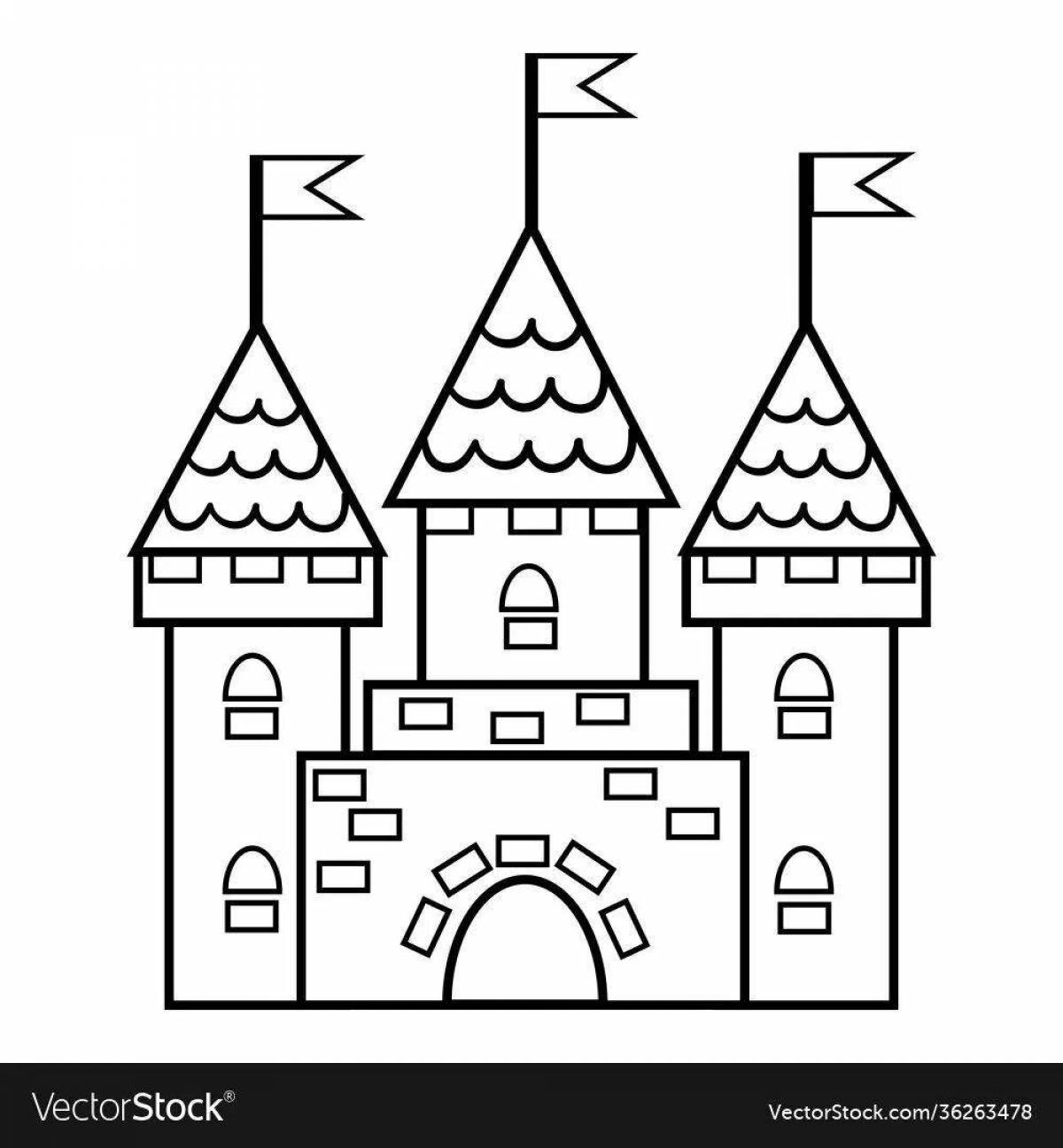 Впечатляющая раскраска замок для детей 4-5 лет