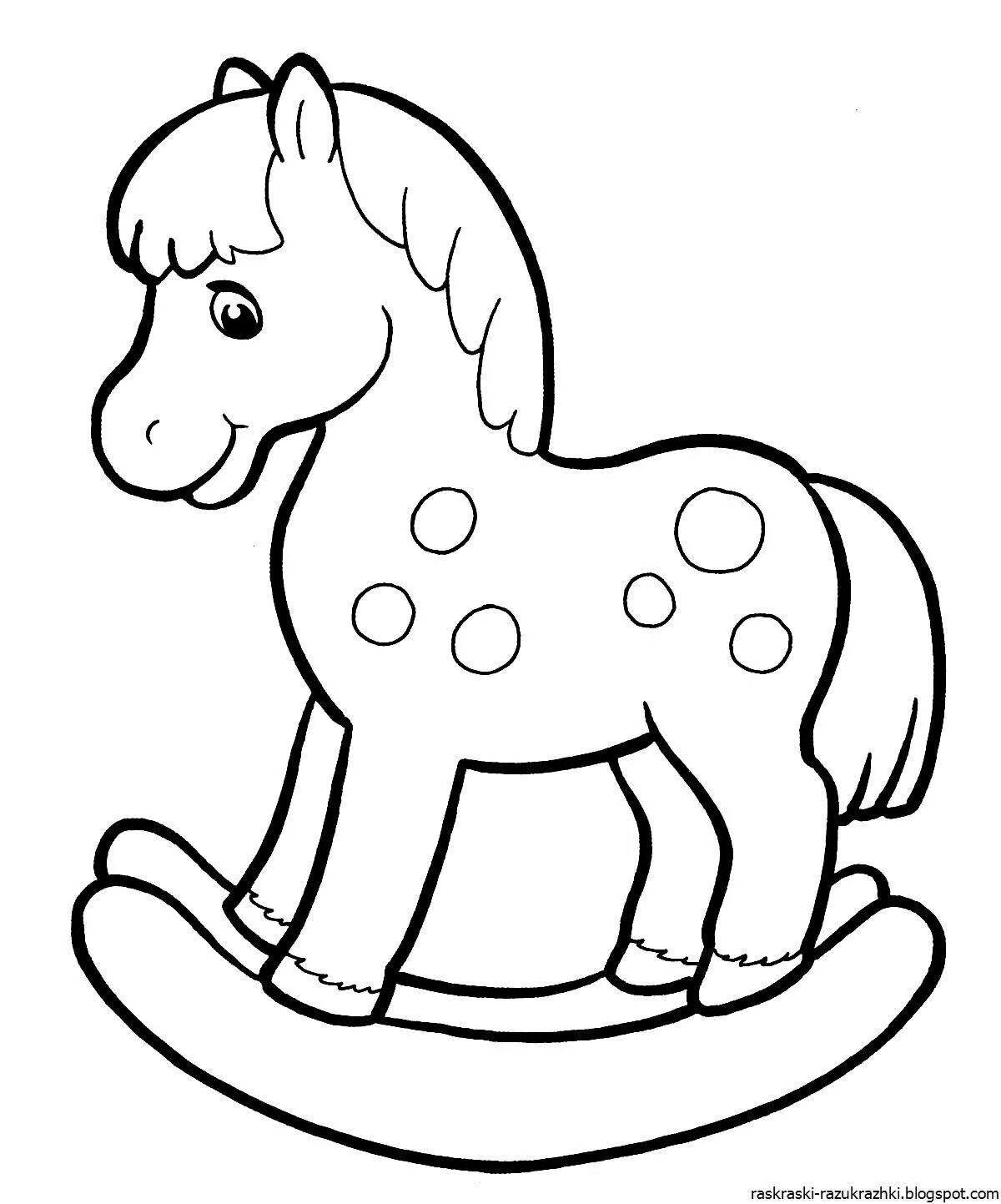 Величественная раскраска лошадь для детей 2-3 лет