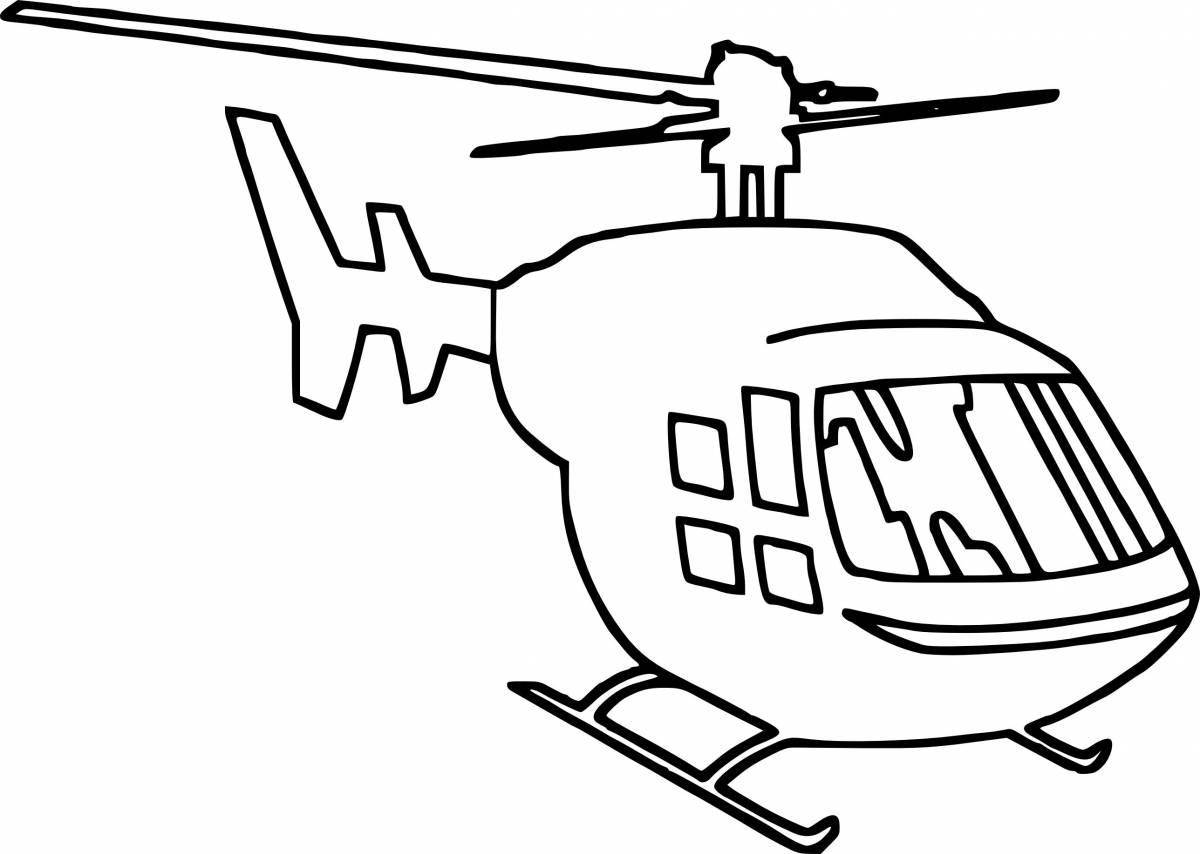 Блестящая раскраска военный вертолет для детей