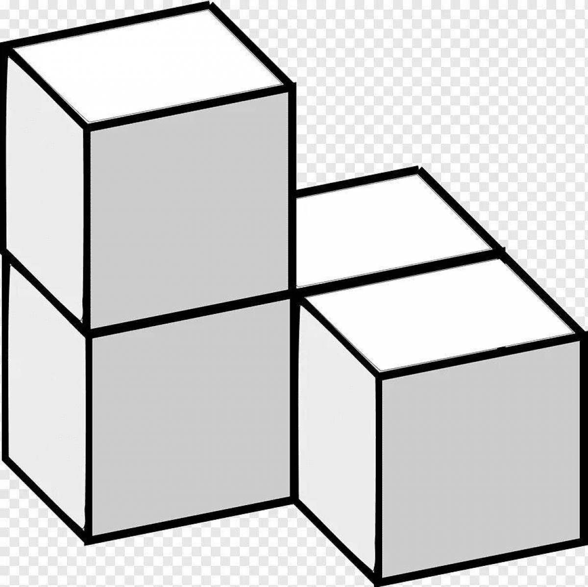 Игривая страница раскраски кубиков для детей
