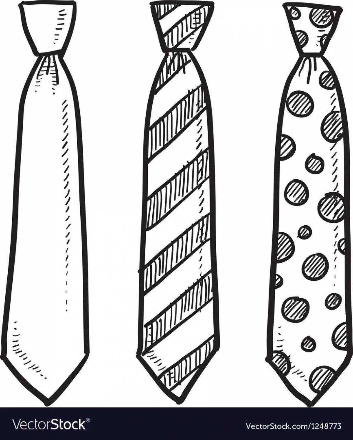 Веселая раскраска галстуков для детей