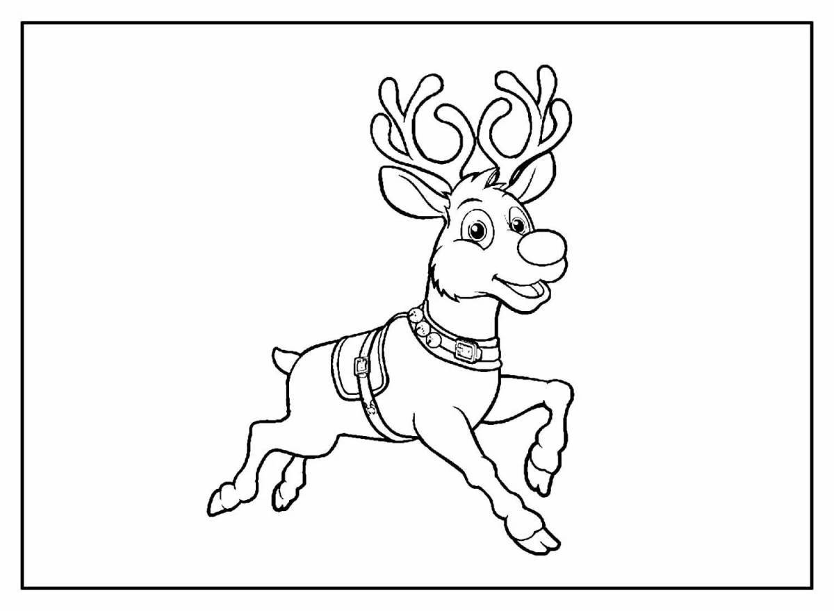 Волшебный рождественский олень раскраски для детей