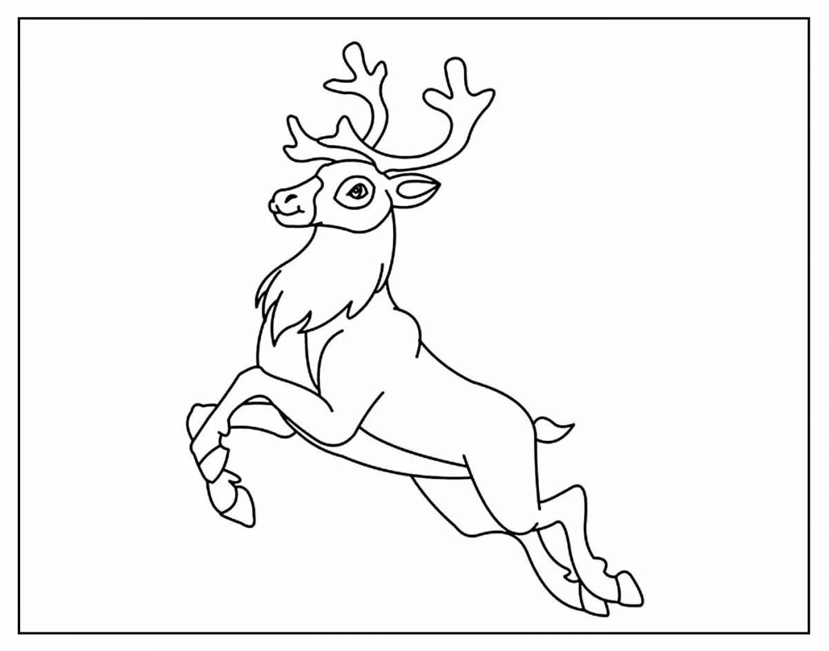 Буйный рождественский олень раскраски для детей