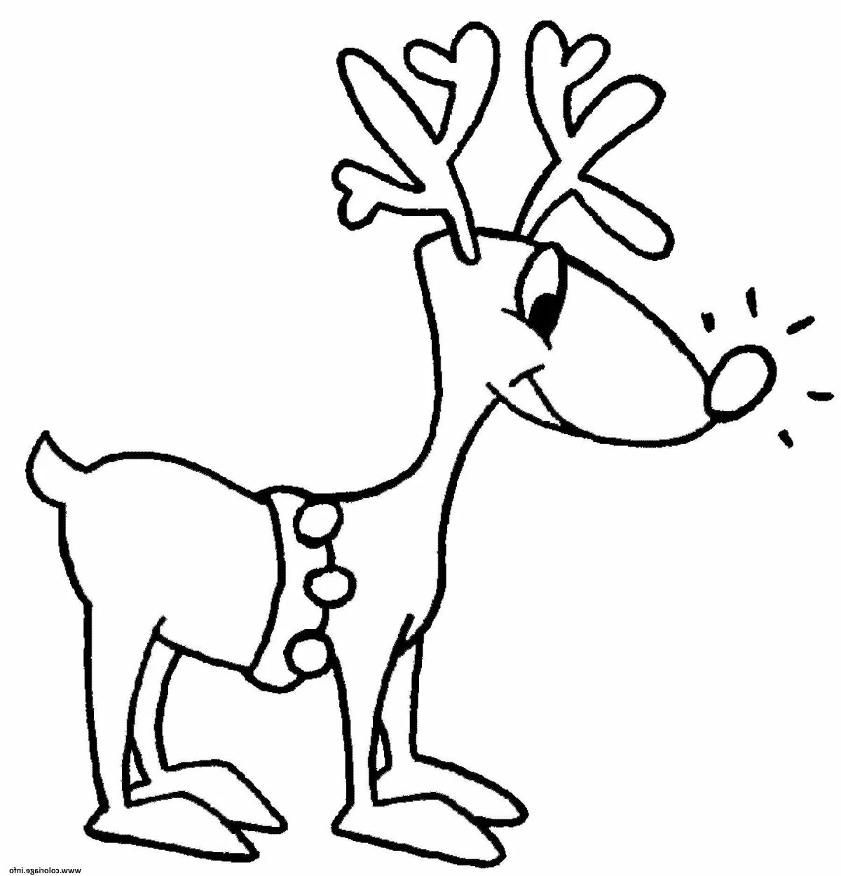 Увлекательная раскраска «рождественский олень» для детей