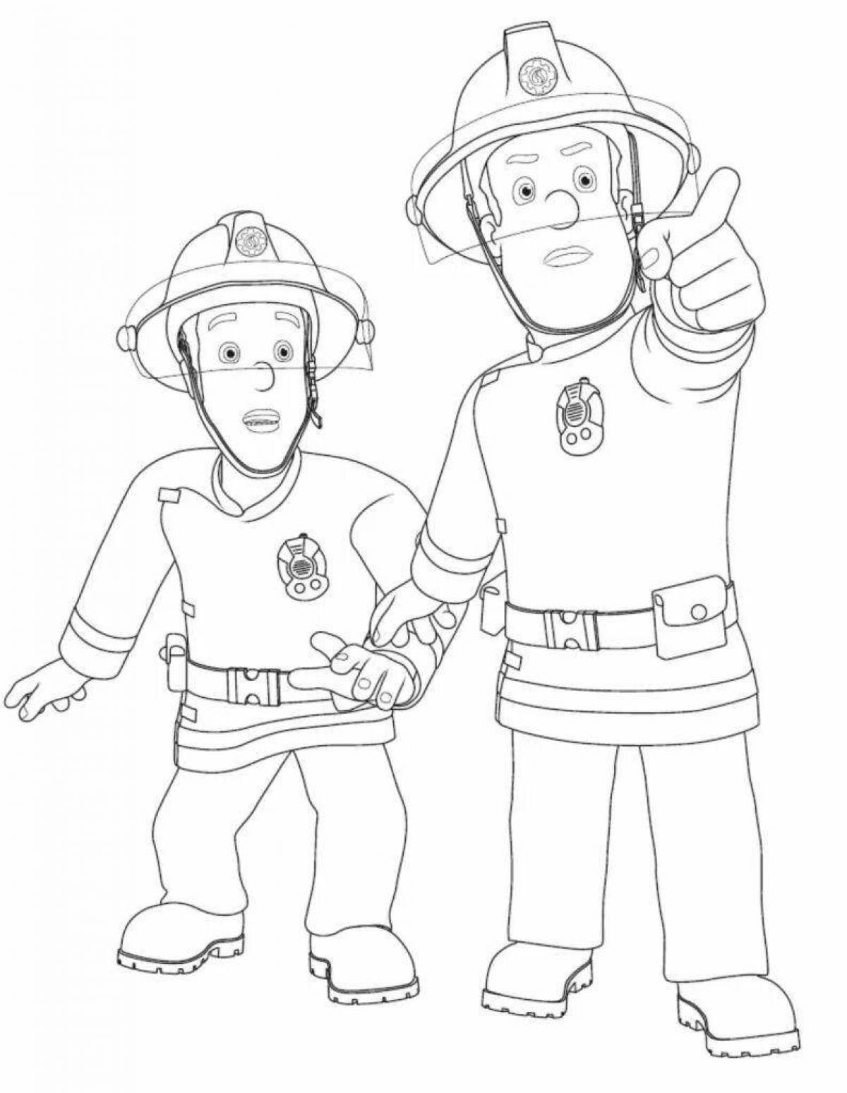 Выдающийся пожарный сэм раскраска для детей
