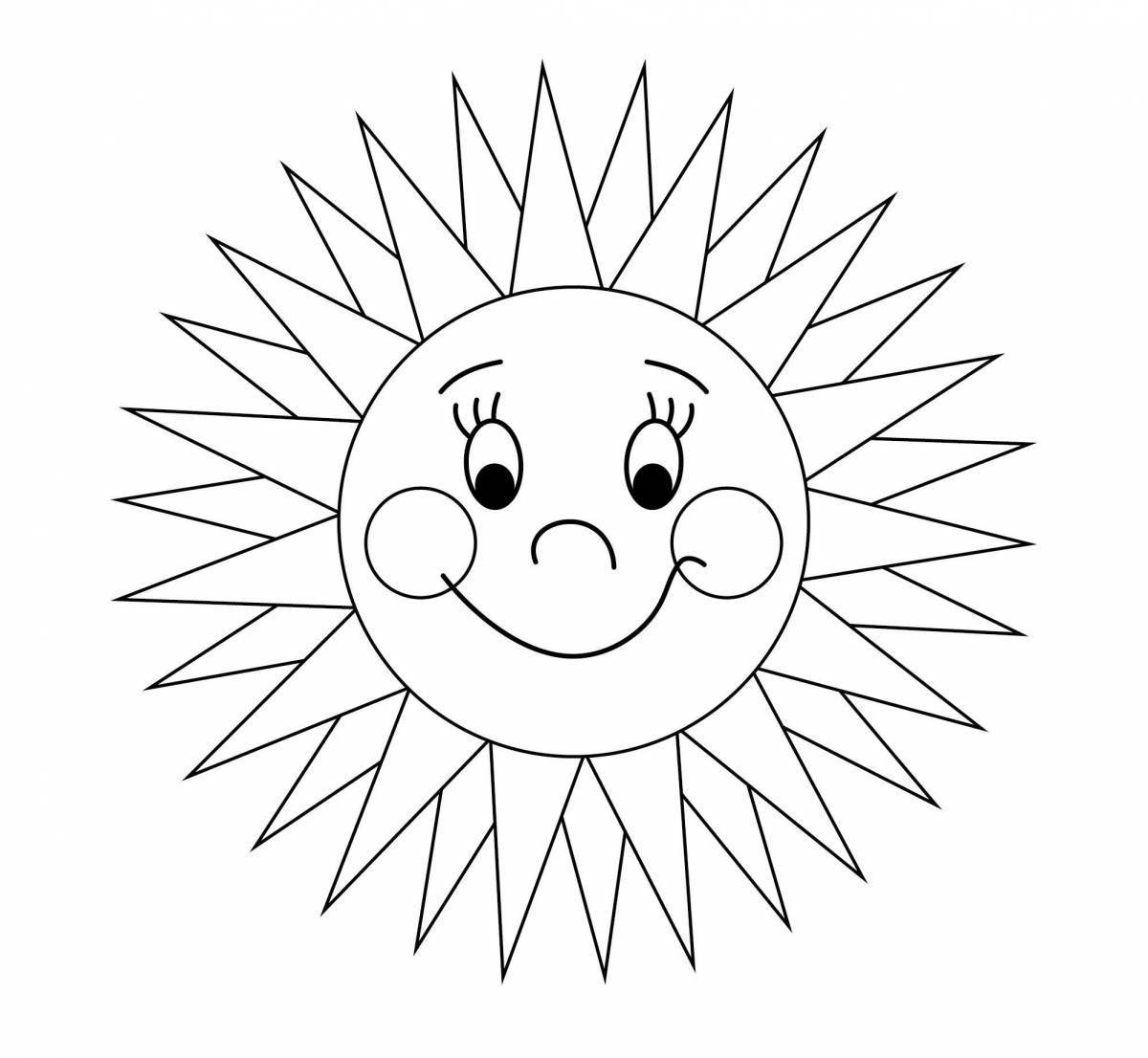 Увлекательная раскраска солнце для детей 4-5 лет