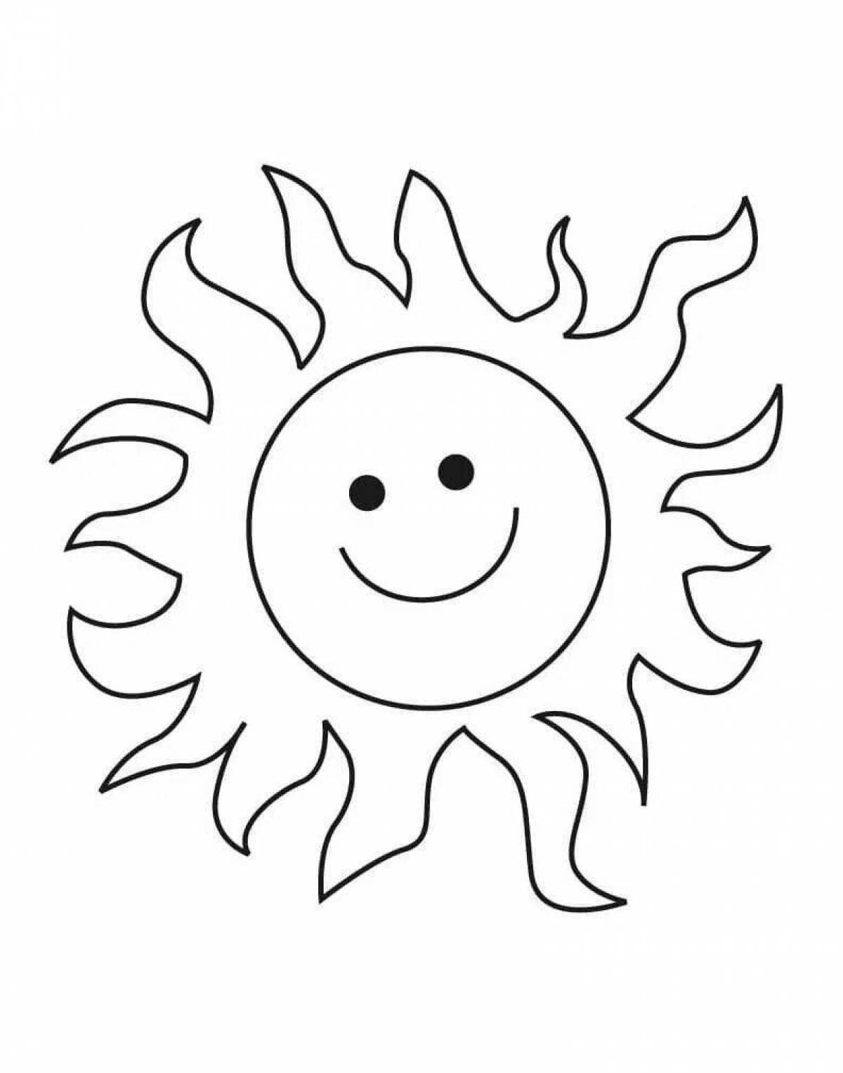Невероятная раскраска солнце для детей 4-5 лет
