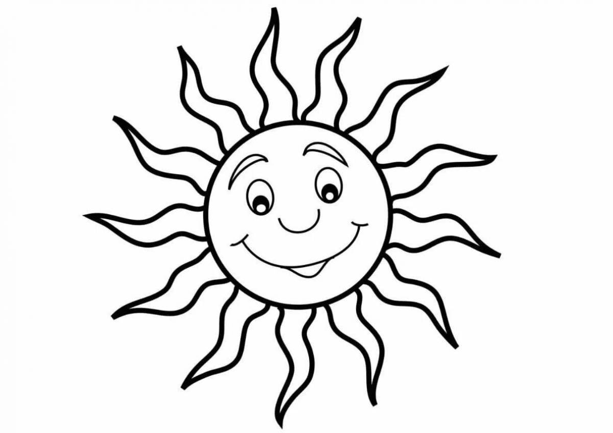 Праздничная раскраска солнце для детей 4-5 лет