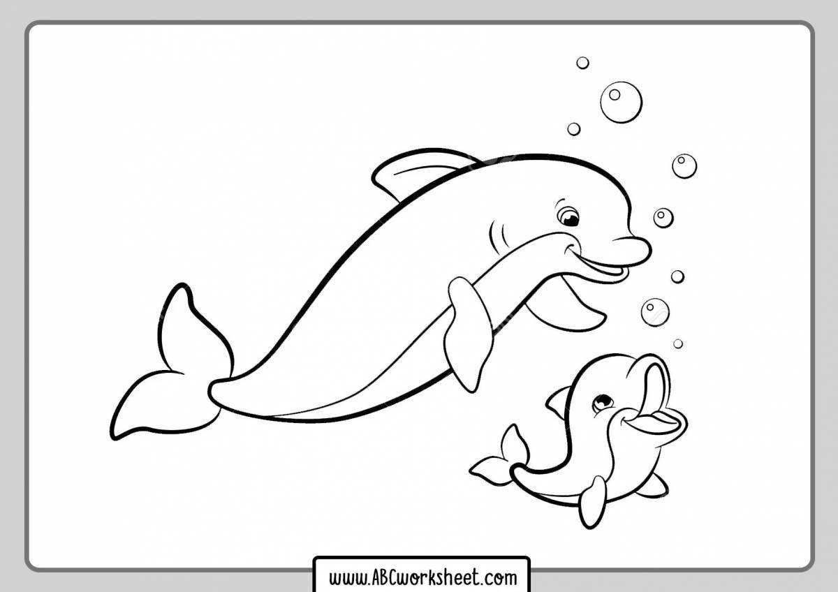 Восхитительные раскраски дельфинов для детей