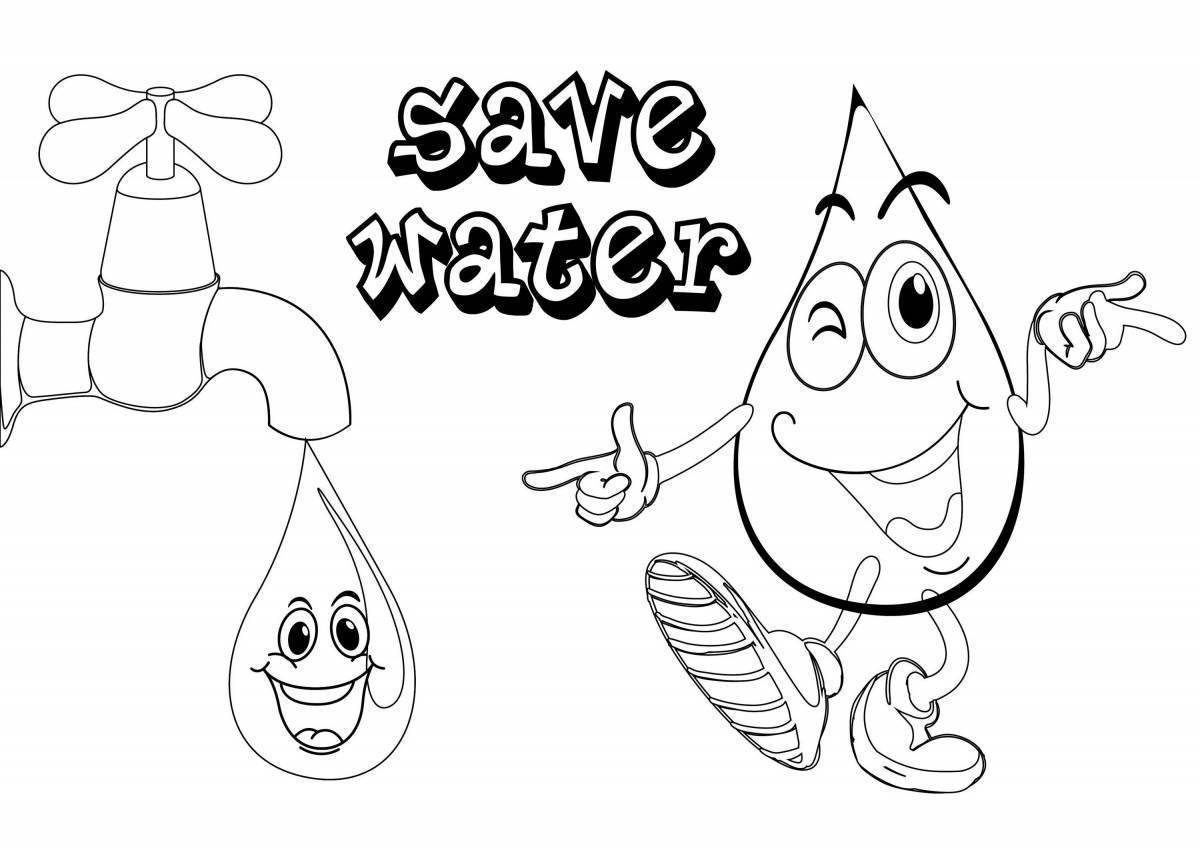 Color-fantastic drop of water coloring page for kids