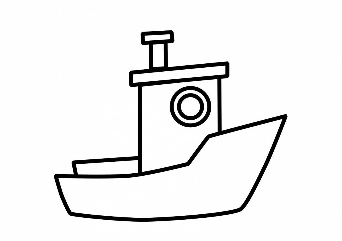 Креативная раскраска лодки для детей 4-5 лет