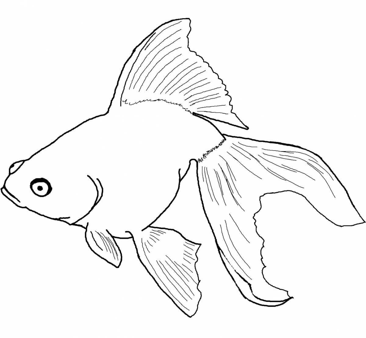 Привлекательная аквариумная рыбка-раскраска для детей