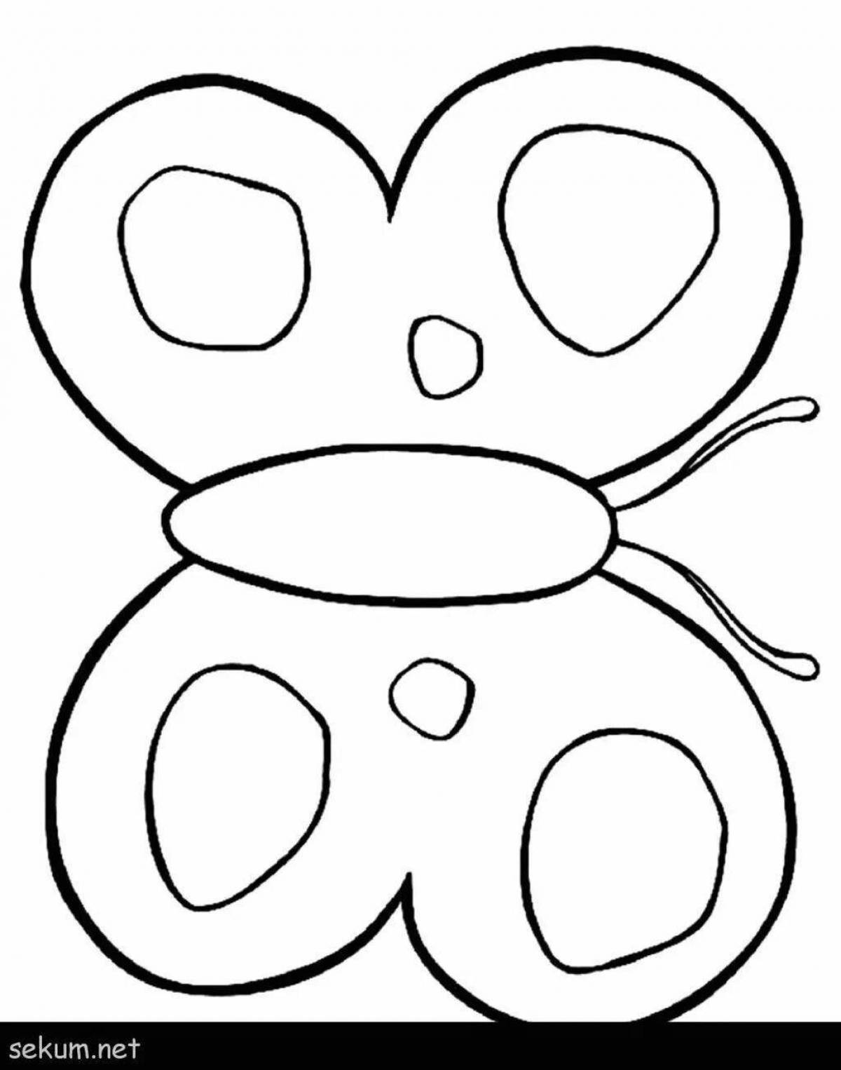 Яркая бабочка-раскраска для детей 2-3 лет