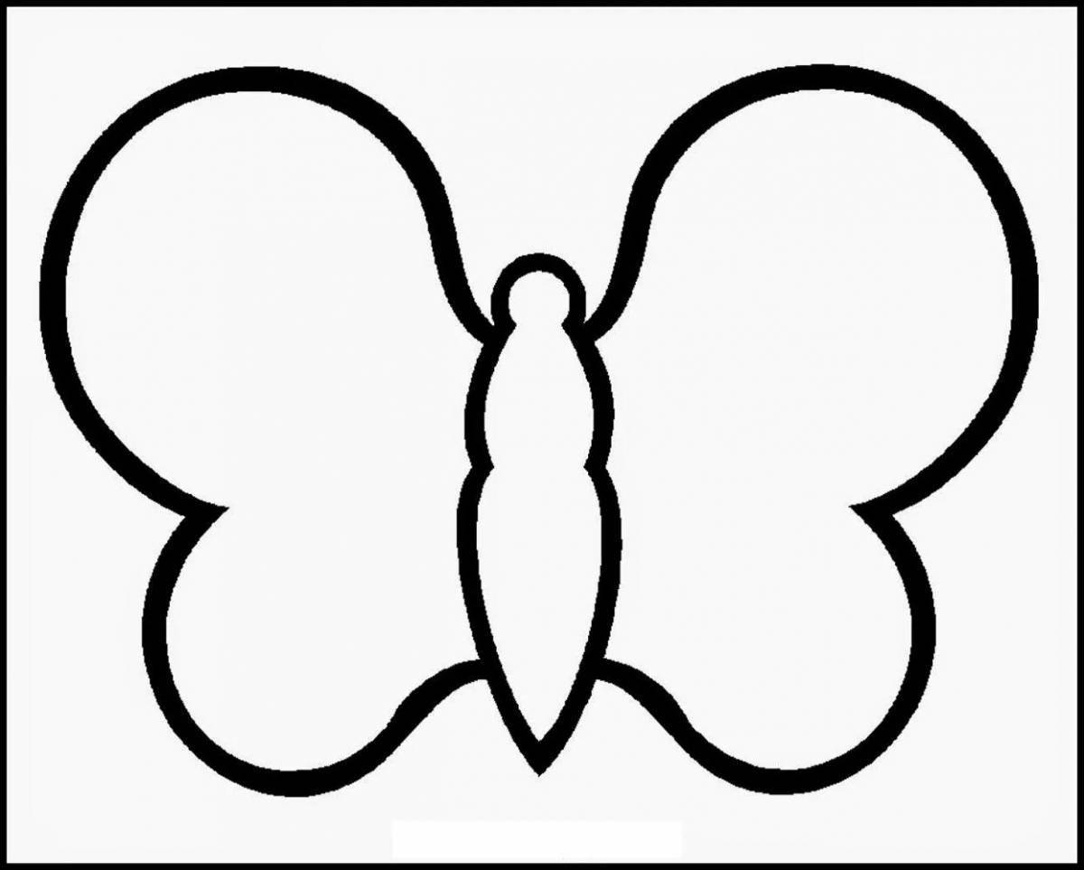 Веселая бабочка-раскраска для детей 2-3 лет