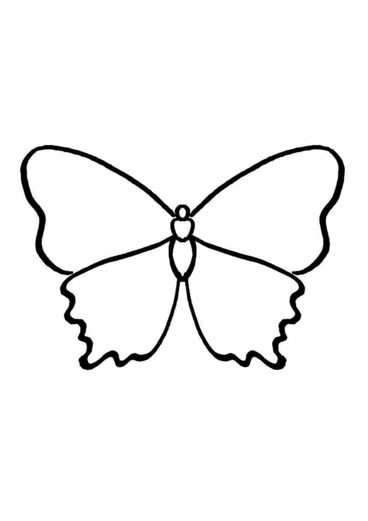 Великолепная бабочка-раскраска для детей 2-3 лет