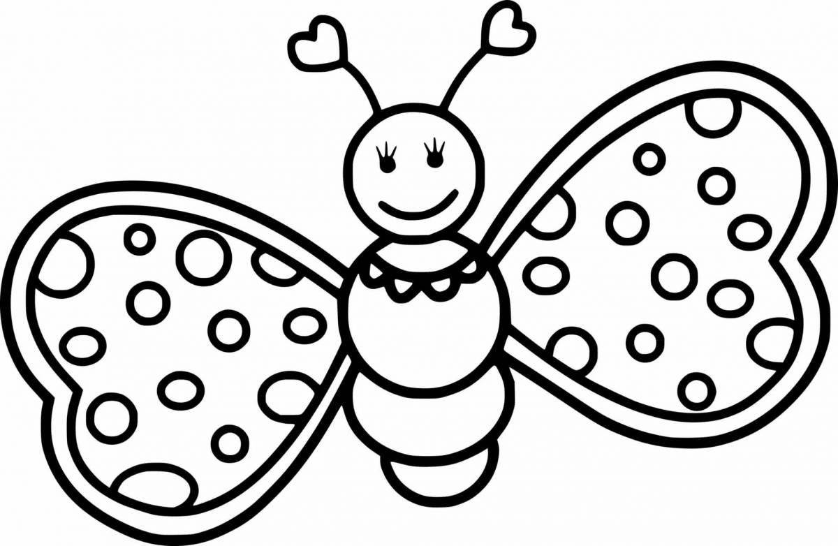 Буйная бабочка-раскраска для детей 2-3 лет