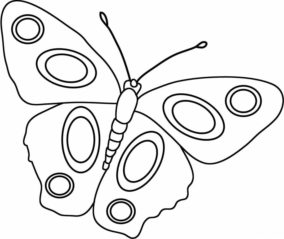 Блестящая бабочка-раскраска для детей 2-3 лет