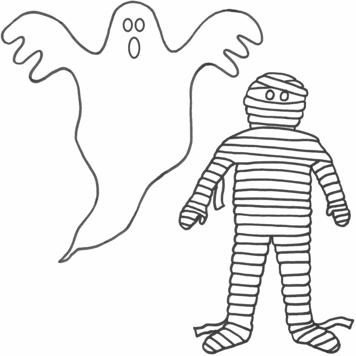 Странный призрак-раскраска для детей