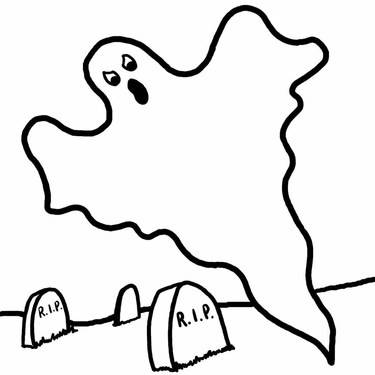 Сверхъестественная раскраска призрак для детей