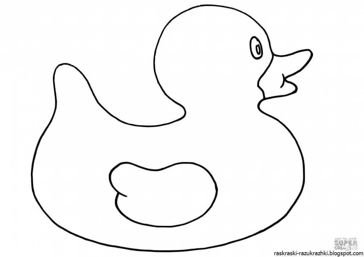Творческая раскраска дымковская утка для детей младшего возраста