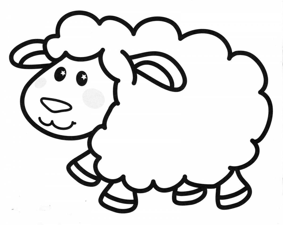 Красочная страница раскраски овец для детей 5-6 лет
