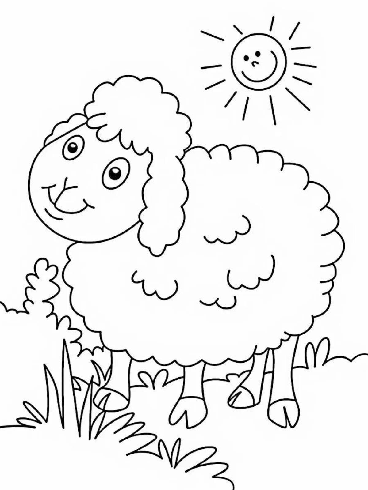 Волшебная овечка-раскраска для детей 5-6 лет