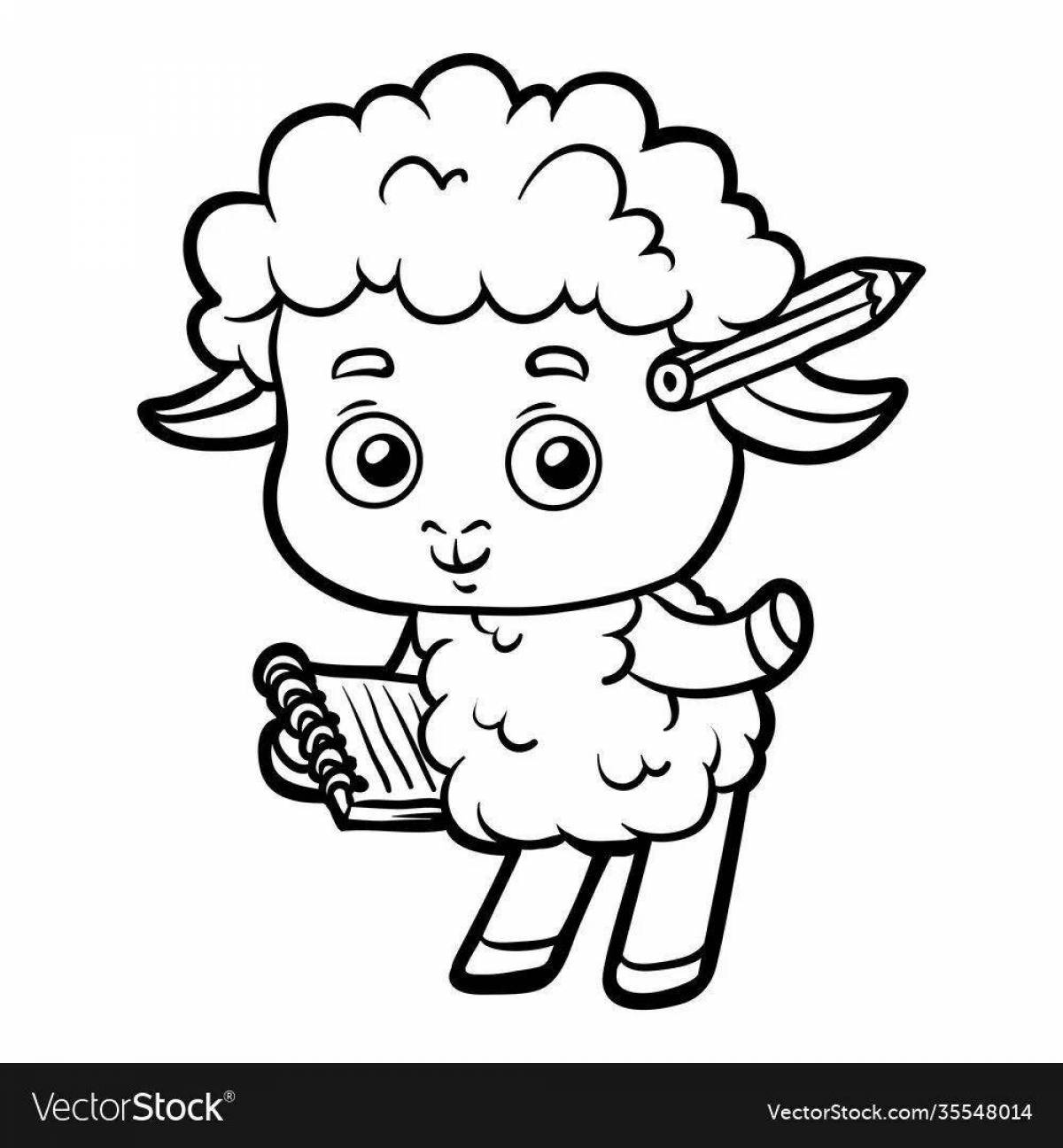 Креативная овечка-раскраска для детей 5-6 лет