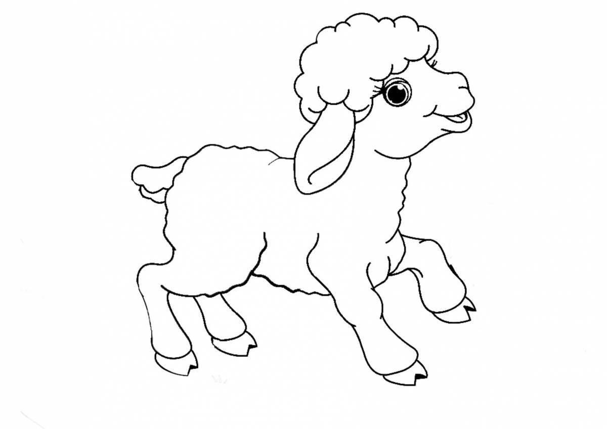 Раскраска овечка с взрывом цвета для детей 5-6 лет