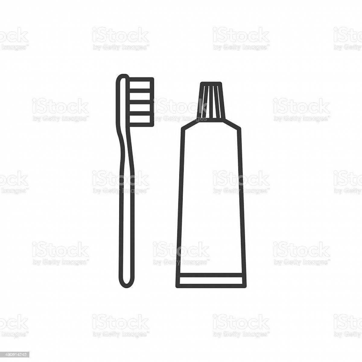 Креативная зубная щетка и зубная паста-раскраска