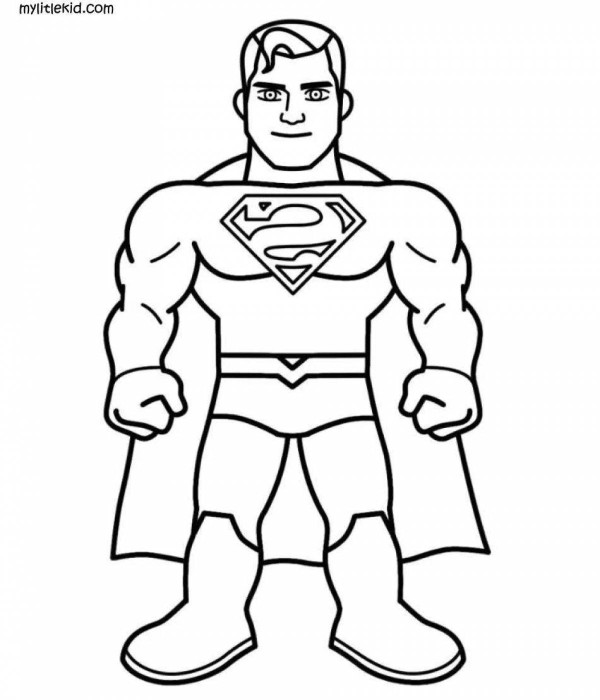 Креативная раскраска супермен для детей 3-4 лет