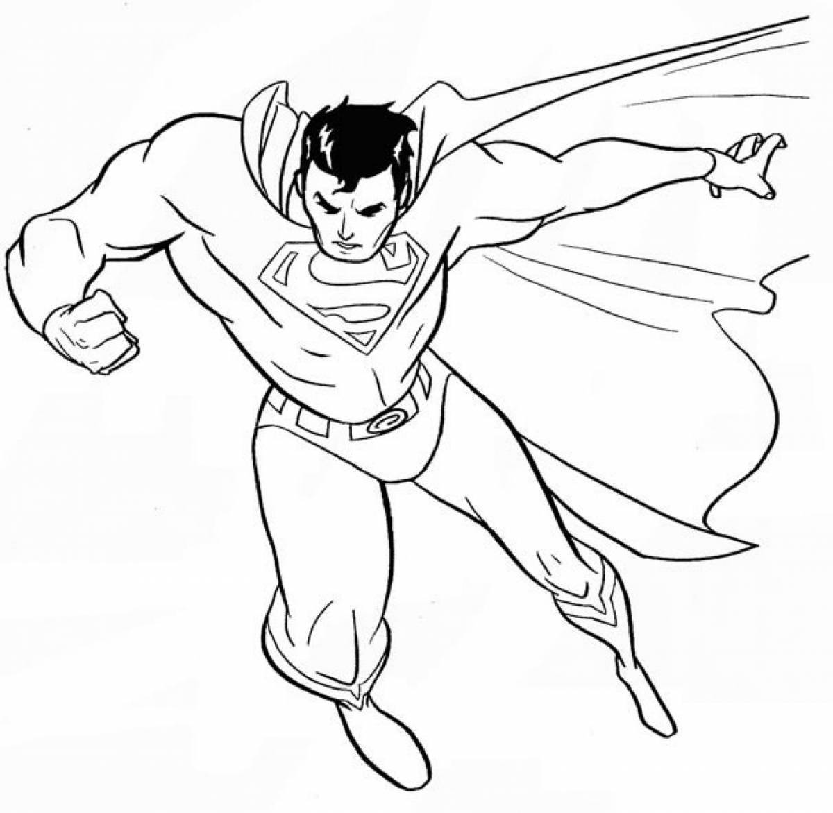 Сказочная раскраска супермен для детей 3-4 лет
