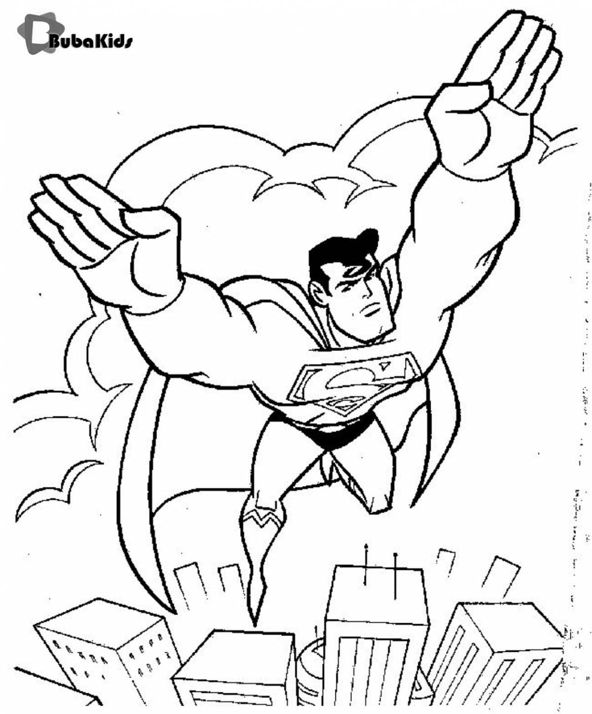 Остроумный супермен раскраска для детей 3-4 лет