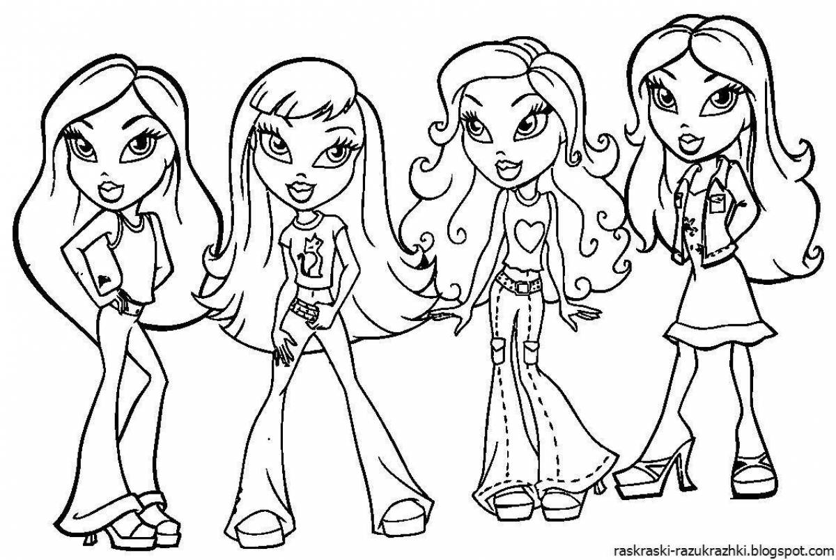 Color-explosive coloring page for girls printer