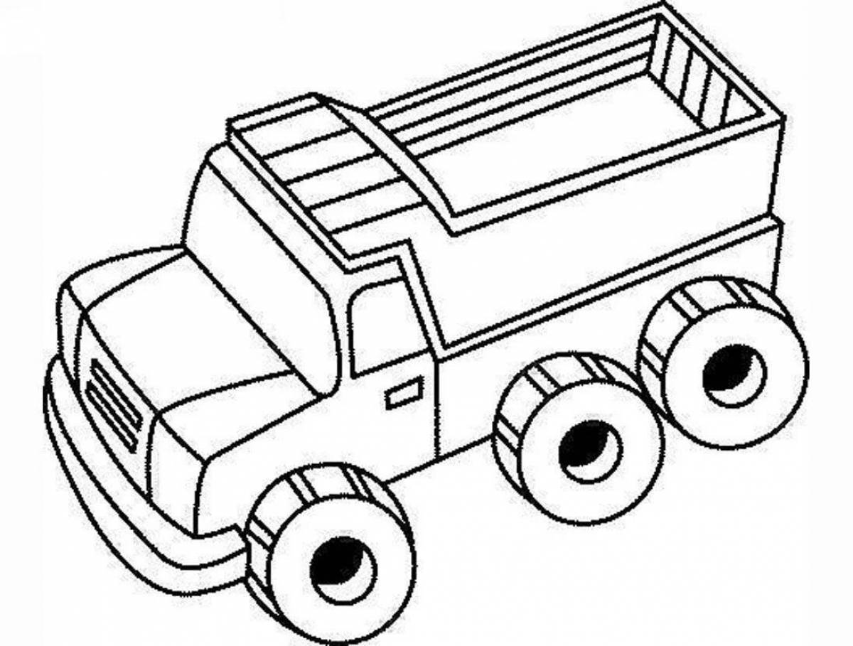 Впечатляющая страница раскраски грузовиков для детей 5-6 лет